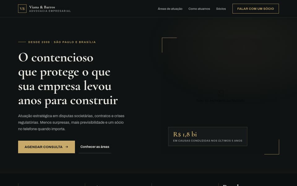 Prévia do template de landing page Advocacia