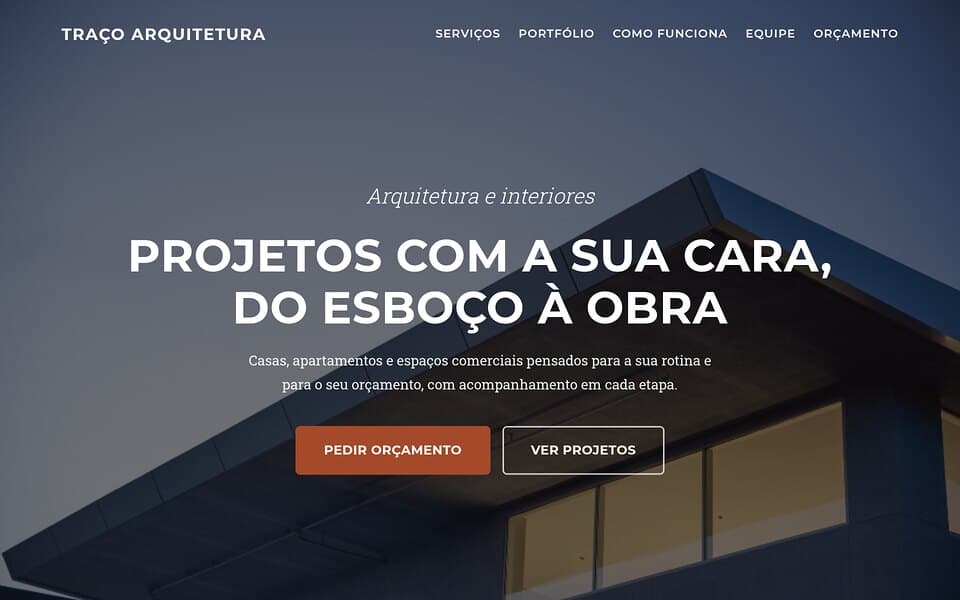 Prévia do template Arquitetura e interiores do Vitrine